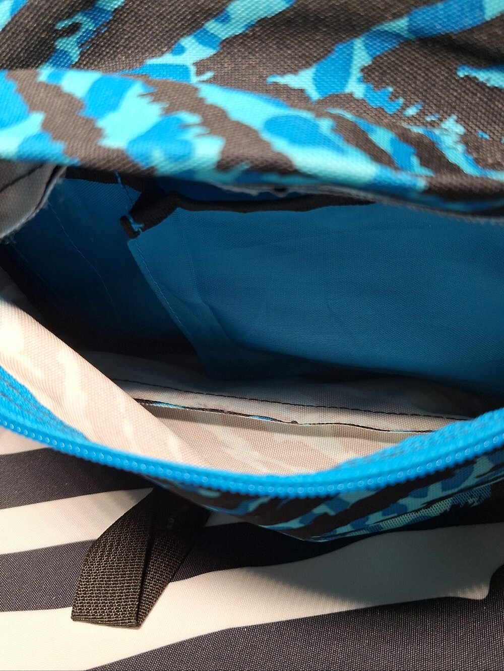 Jansport Backpack, Zebra Stripes, Black & Blue - Picture 15 of 15